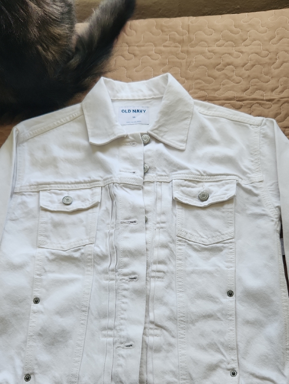 Old Navy White Button-Up Denim Jacket